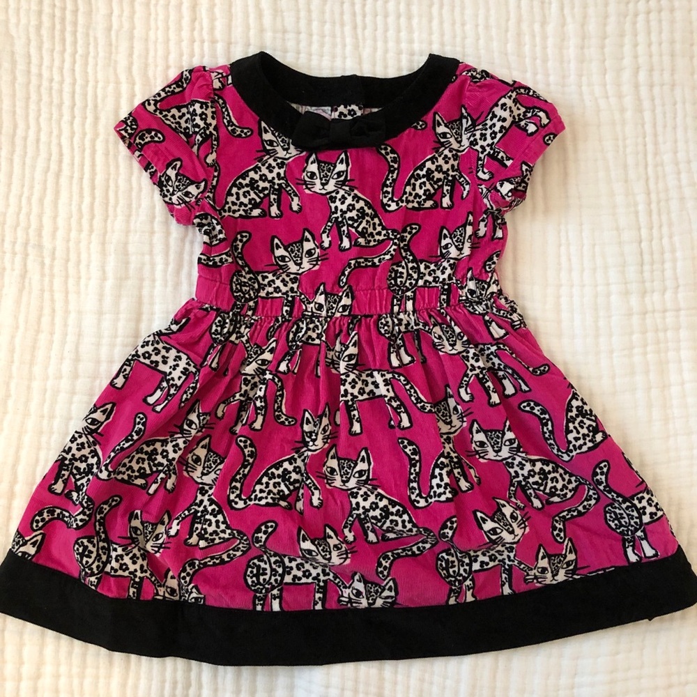 Gymboree Pin and Black Corduroy Cat Dress